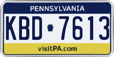 PA license plate KBD7613