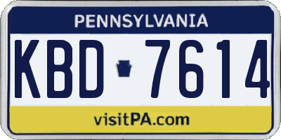 PA license plate KBD7614