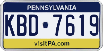 PA license plate KBD7619