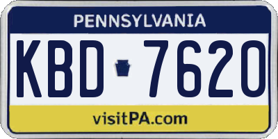 PA license plate KBD7620