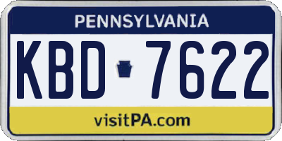 PA license plate KBD7622
