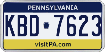 PA license plate KBD7623