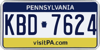 PA license plate KBD7624