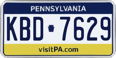 PA license plate KBD7629