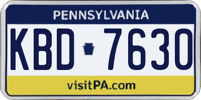 PA license plate KBD7630