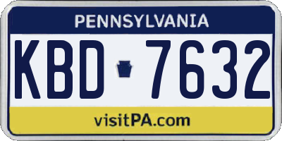 PA license plate KBD7632