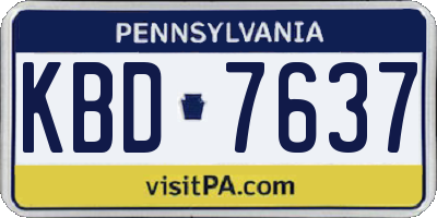 PA license plate KBD7637
