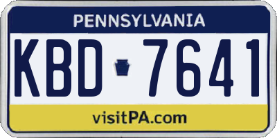 PA license plate KBD7641