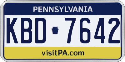PA license plate KBD7642