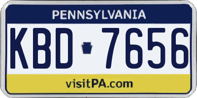 PA license plate KBD7656