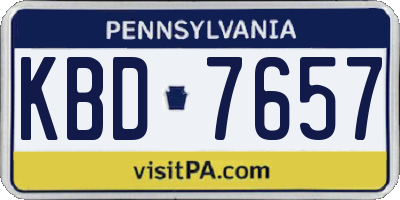 PA license plate KBD7657