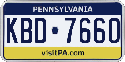PA license plate KBD7660