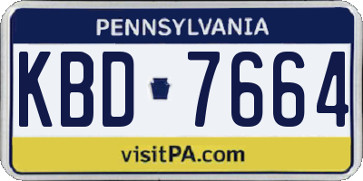 PA license plate KBD7664