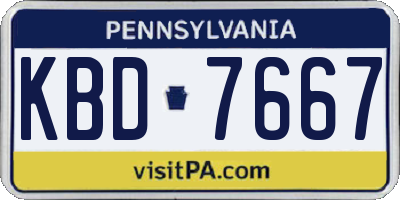 PA license plate KBD7667