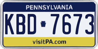 PA license plate KBD7673