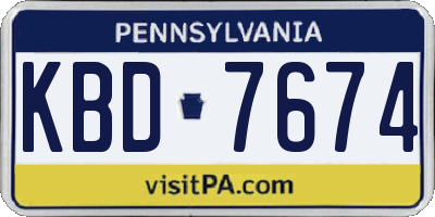 PA license plate KBD7674