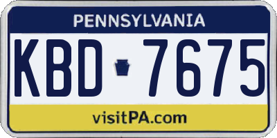 PA license plate KBD7675