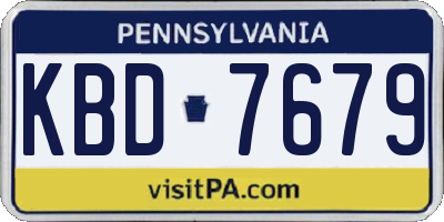 PA license plate KBD7679