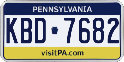 PA license plate KBD7682