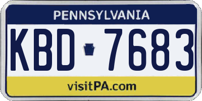 PA license plate KBD7683