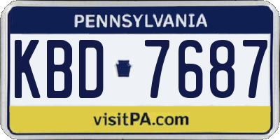 PA license plate KBD7687