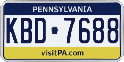 PA license plate KBD7688