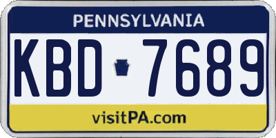 PA license plate KBD7689