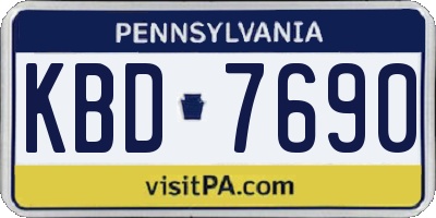 PA license plate KBD7690