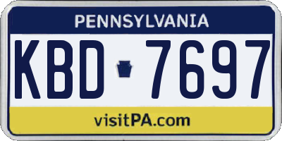 PA license plate KBD7697