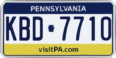 PA license plate KBD7710