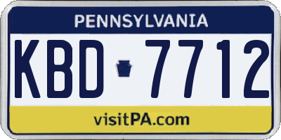 PA license plate KBD7712