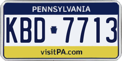 PA license plate KBD7713