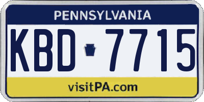 PA license plate KBD7715