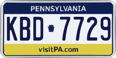 PA license plate KBD7729