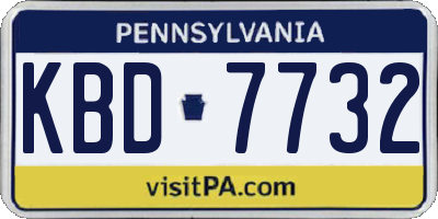 PA license plate KBD7732