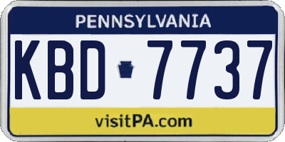 PA license plate KBD7737