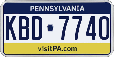 PA license plate KBD7740