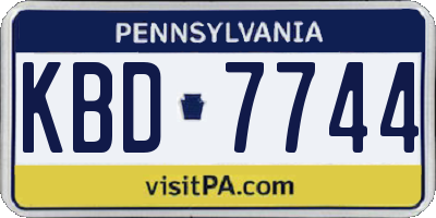 PA license plate KBD7744