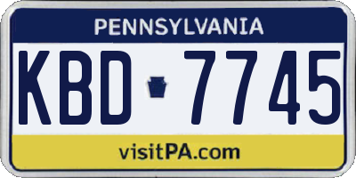PA license plate KBD7745