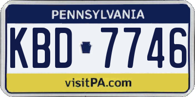 PA license plate KBD7746