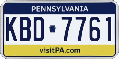 PA license plate KBD7761