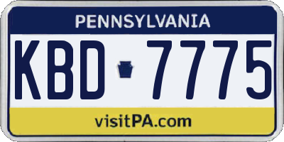 PA license plate KBD7775