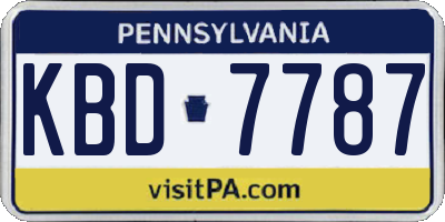 PA license plate KBD7787