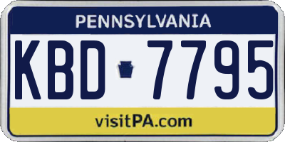 PA license plate KBD7795