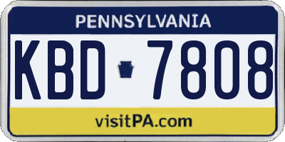 PA license plate KBD7808