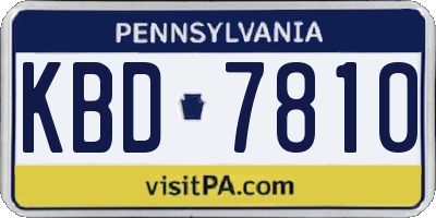 PA license plate KBD7810
