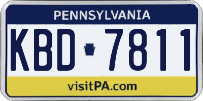 PA license plate KBD7811
