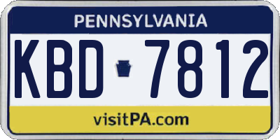 PA license plate KBD7812