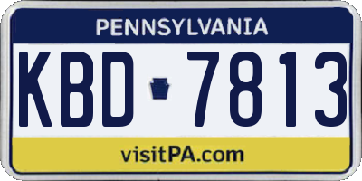 PA license plate KBD7813