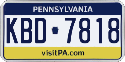 PA license plate KBD7818